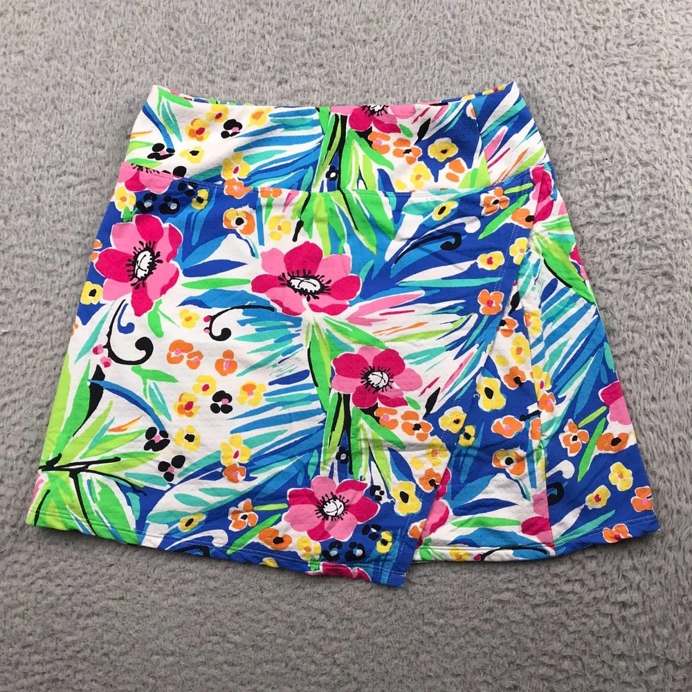 IBKul Wrap Skort Womens XS Multi Floral Performance Golf Pickleball Tennis Skirt